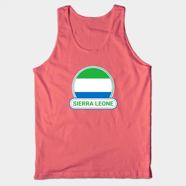 Sierra Leone Country Badge - Sierra Leone Flag Tank Top by Yesteeyear